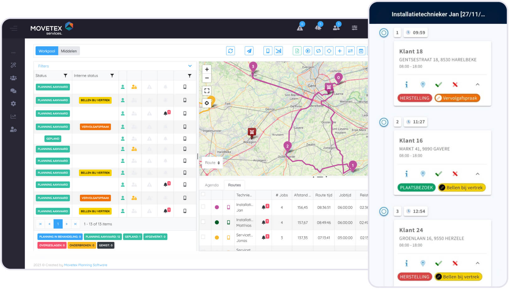 Movetex planning software